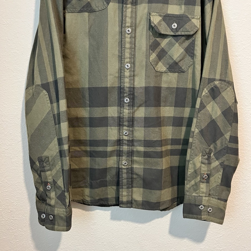 Howler Bros Harkers Flannel Men's Medium Green Plaid Long Sleeve Flap Pocket - Picture 5 of 12